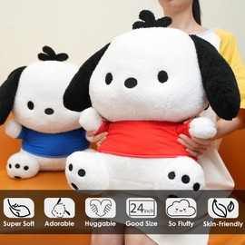 Juju Pochacco Plush (24 in) - Pochacco Stuff - Kawaii Plush - Plushies Kawaii Plushie - Cute Stuffed Animals (Blu)