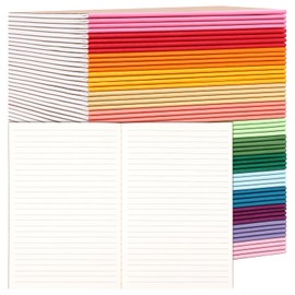 LABUK 60 Pack Notebooks Bulk, A5 Lined Kraft Notebooks Composition Journal, Rainbow Notebook, 15 Colors 60 Pages for School Office Supplies