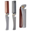 Beard Comb, Folding Pocket Moustache Shaping Comb Stainless Steel Round