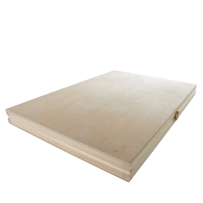 WooDeeDoo Shallow Slim Wooden Box With Clasp | 70 Compartments