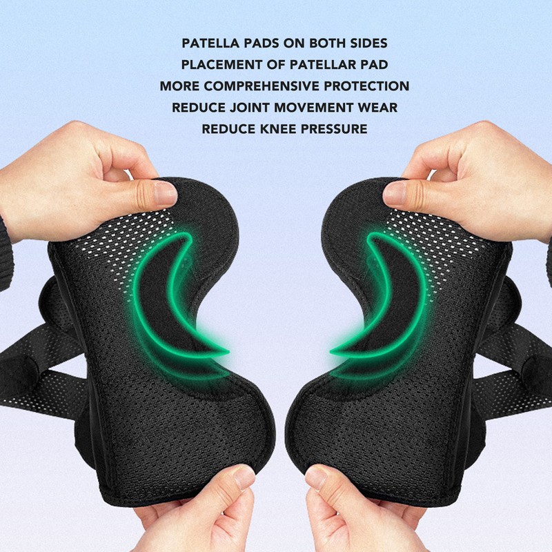 7611 Sports Kneepad Black Breathable Knee Compression Sleeve Adjustable Compression