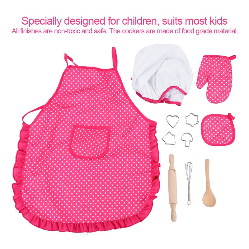 Children Chef Set DIY Cooking Baking Suit Toys Set Pretend