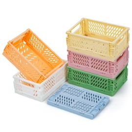 iHomara 6 x Foldable Storage Baskets, Sturdy Folding Basket (15 x 9.8 x 5.7 cm), Multifunctional Storage Box Organisation for Cupboard, Bookcase, Bathroom, Bedroom, Kitchen