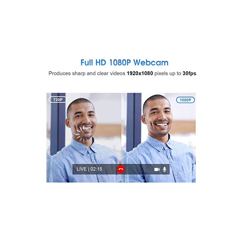 1080P Webcam Full HD Streaming Web Cámara con Micrófono Computadora