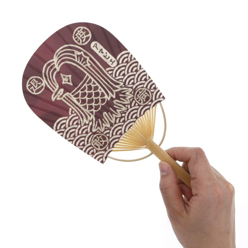 Shikoku Uchi Fan Glowing Ammabie Mini Oval Fan Cool Breeze