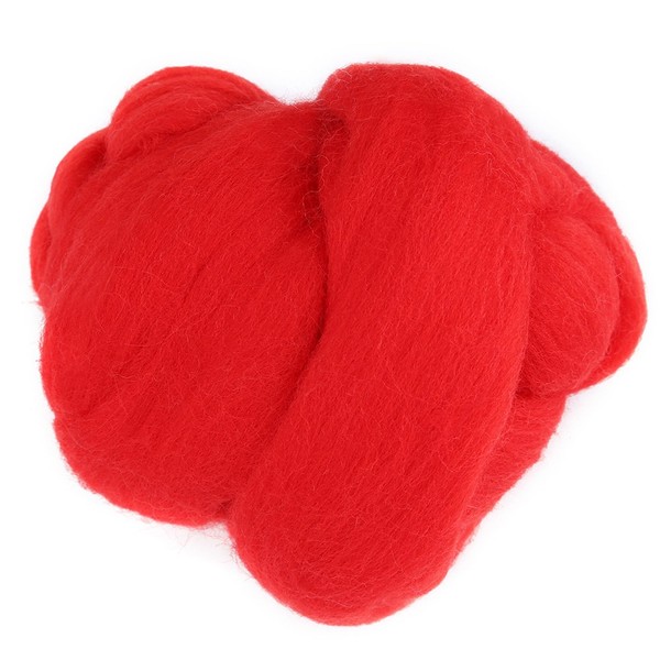 8 Colours Natural Wool Roving Needle Felt Wool Fibre Spin for Needle Felting Hand Spinning Discover DIY Weaving Crafts [Red] Spinning