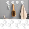 12 Pcs Suction Cup Hooks for Shower, Clear Shower Suction