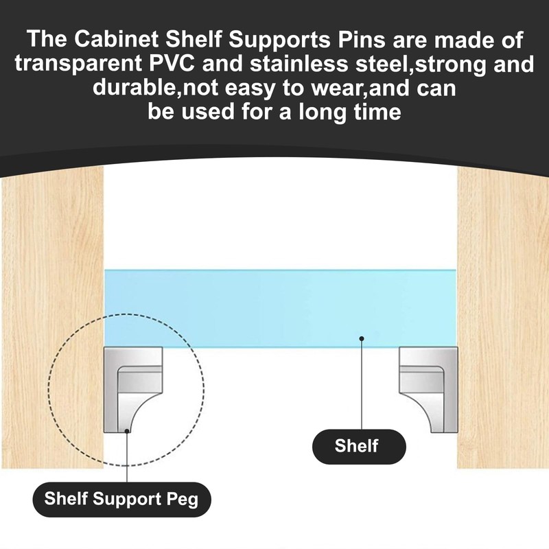 40 Pack 5mm Clear Shelf Support Pegs – Plastic Cabinet