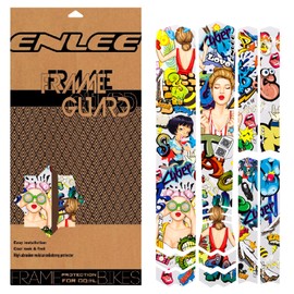 ENLEE Bike Frame Protection Tape, TPU Non-yellowing Bike Frame Protection Kit, Sand-resistant/UV-resistant Tape for Protecting the Top/Down Tubes, Chain Guard, Forks of MTB/Road/Gravel Bikes, 10PCS