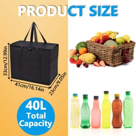 Thermal Bag For Food Delivery, Cool Bags Large, Picnic Cooler Bag For Food, Insulated Lunch Bag With Reinforced Handle And Dual Zippers, Cool Box For Food Deliveries, Reusable Food Bags For Camping