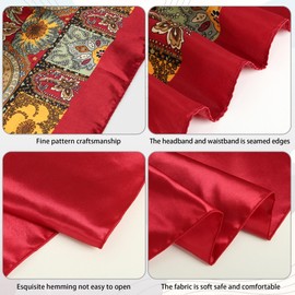 CICOCI 3PCS Head Scarf For Women 35" Satin Large Square Women Bandana Headband With Neacklace Set