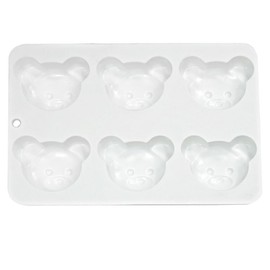 Cabilock Silicone Bear Head Molds, Non-Stick Chocolate Candy Mold, Diy Ice Mold for Kitchen, Candies, bake, White