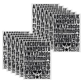 12 Sheets 1284 Pcs Iron on Letters and Numbers for Clothing 2.5cm Iron on Vinyl Letters Black Heat Transfer Letters with A-Z Iron on Letters 0-9 Iron on Numbers Alphabet Sticker for Fabric T-Shirt