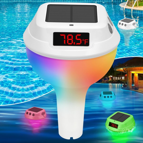 Vangue Premium Digital Pool Thermometer Floating Easy Read, Large Solar