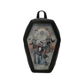 The Nightmare Before Christmas Jack & Sally Pin Collector Coffin Mini Backpack BLACK NONE