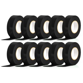 DYSMIO Electrical Tape Black Color - Professional Vinyl Waterproof Electrical Tape for Outdoor Use, Electric Repairs - Flame-Retardant & Weather-Proof - 7-mil Thick, 3/4" Wide, 60-ft Long - 10-Pack