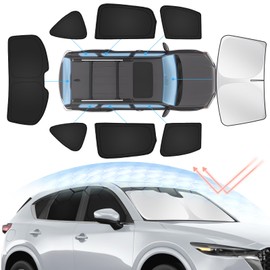 Sunsdrew 8PCS Full Rear&Side Window Sun Shade for Mazda CX-5 2017-2026|Foldable Privacy Protector|Blocks UV Rays&Heat|CX5 Interior Accessories