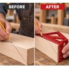 3D Woodworking Square Ruler, Aluminum Alloy 45°/90° Multi-Angle Measuring &