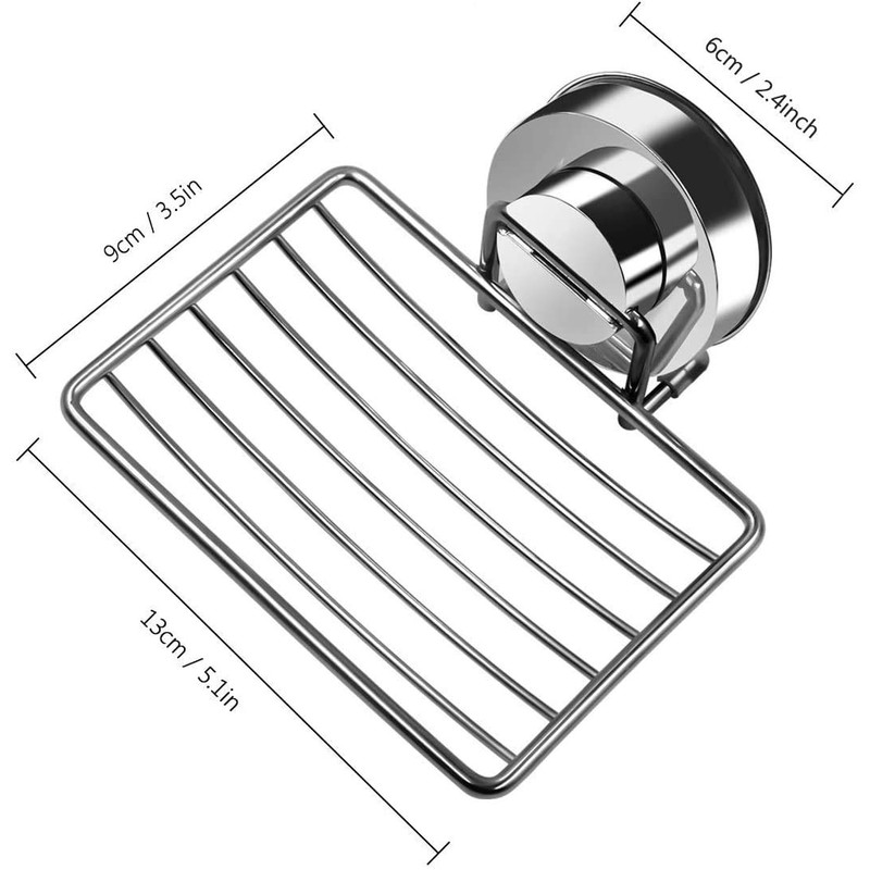 Soap Dish Holder, Stainless Steel Soap Basket with Strong Suction
