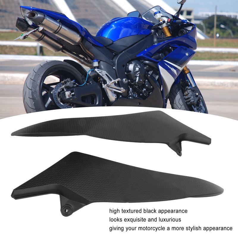 Pair Motorcycle Fuel Tank Side Panel Cover Black Protection Replacement