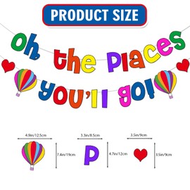 Oh The Places You'll Go Decorations Oh The Places You'll Go Banner Oh The Places Decorations Oh The Places You'll Go Graduation Banner for Kindergarten Graduation Decorations