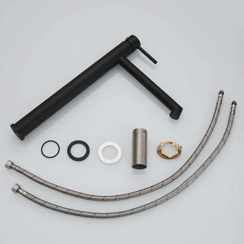 Single Hole Single Handle Black Gold Bathroom Vessel Sink Faucet