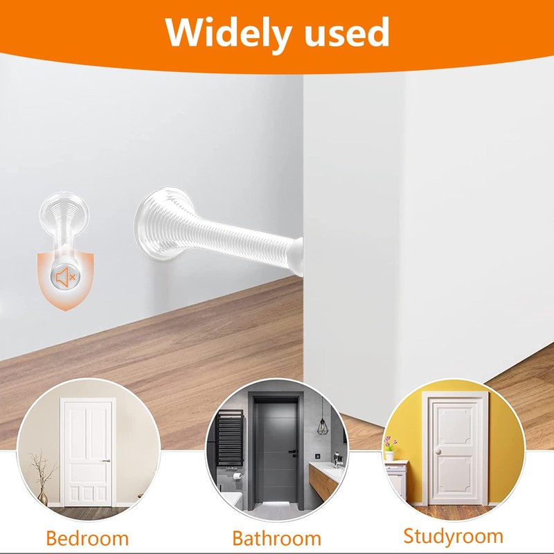 Spring Door Stopper, 5 Pcs Wall Mounted Spring Doorstop, Door