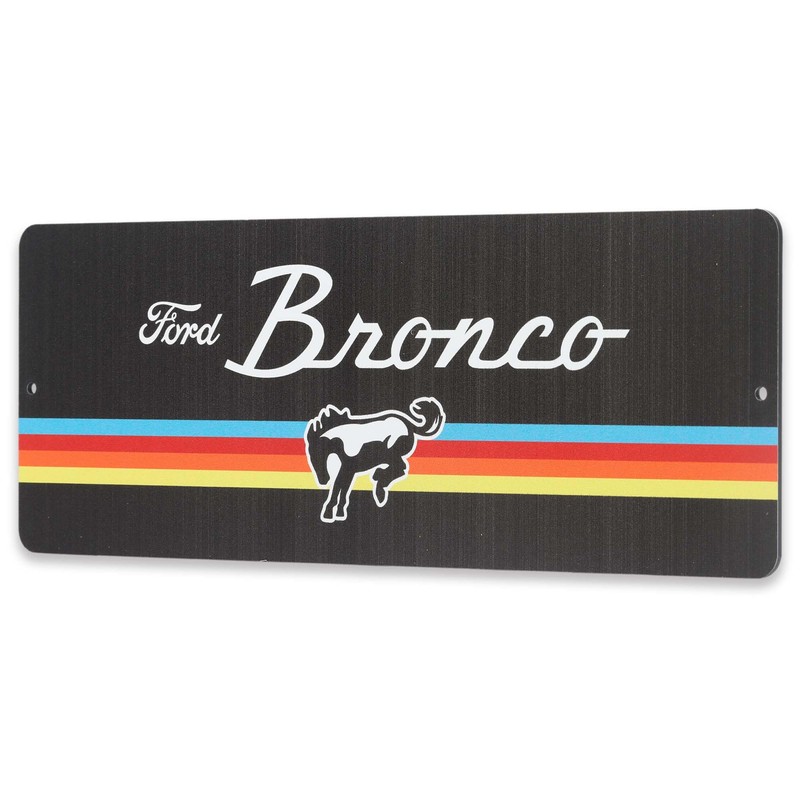 Ford Bronco Retro Stripe Metal Sign - Classic Bronco Wall