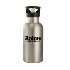 Knick Knack Gifts Anime is My Sport - 20oz Stainless Steel Water Bottle, Silver