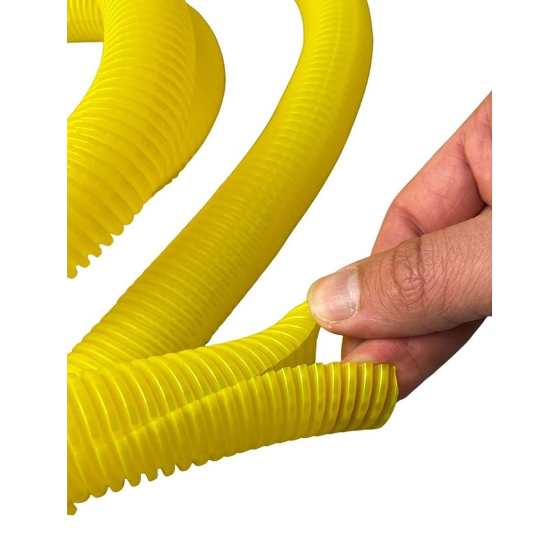 PE Yellow Corrugated Pipe Flexi Pipe Split 23mm - 2m