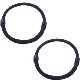 RNXSIB Pack of 2 Men's Bracelets, Black Sailing Rope, Surfer Bracelet, Adjustable Bracelet, Made of Sailing Rope, Black, Adjustable Size 15-25 cm, Fashionable and Minimalist, for Everyday Use, Outdoor