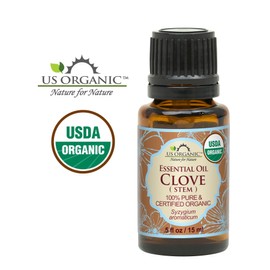 US Organic 100% Pure Clove Stem Essential Oil - USDA Certified Organic, Steam Distilled (15 ml)