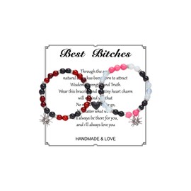 72ore Stocking Stuffers Holiday Outfits for Women 2024 Friendship Bracelets for Women Natural Stone Beads Bracelet Matching Bracelet Spider Charm Bracelet Jewelry Gift for Best Friends