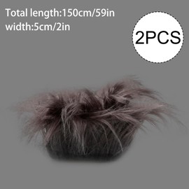 Vanyibro Shaggy Faux Fur Trim Ribbon,2 x 60 inches (5 x 150 cm) Plush White Fur Fabric, Fluffy Craft Fur for DIY Craft Holiday Party Decor Gnomes Santa Claus Hair Beard Cosplay Costume (Gray)