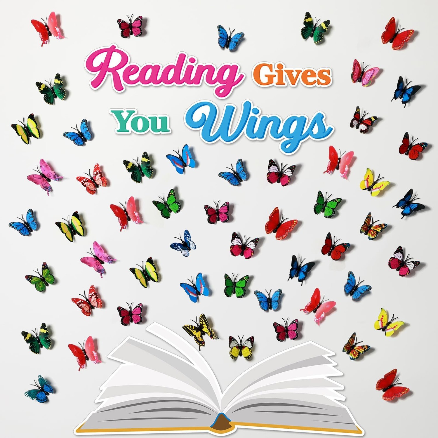 55PCS Spring Butterfly Bulletin Board Classroom Decoration Reading ...