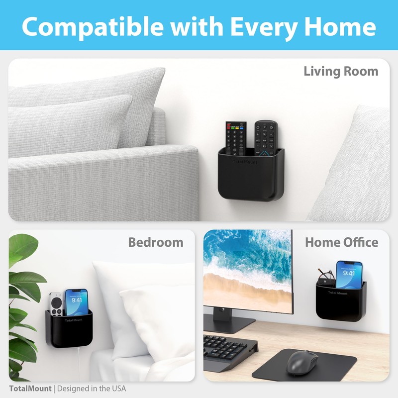 TotalMount Hole-Free Remote Holders – Eliminate Need to Drill Holes