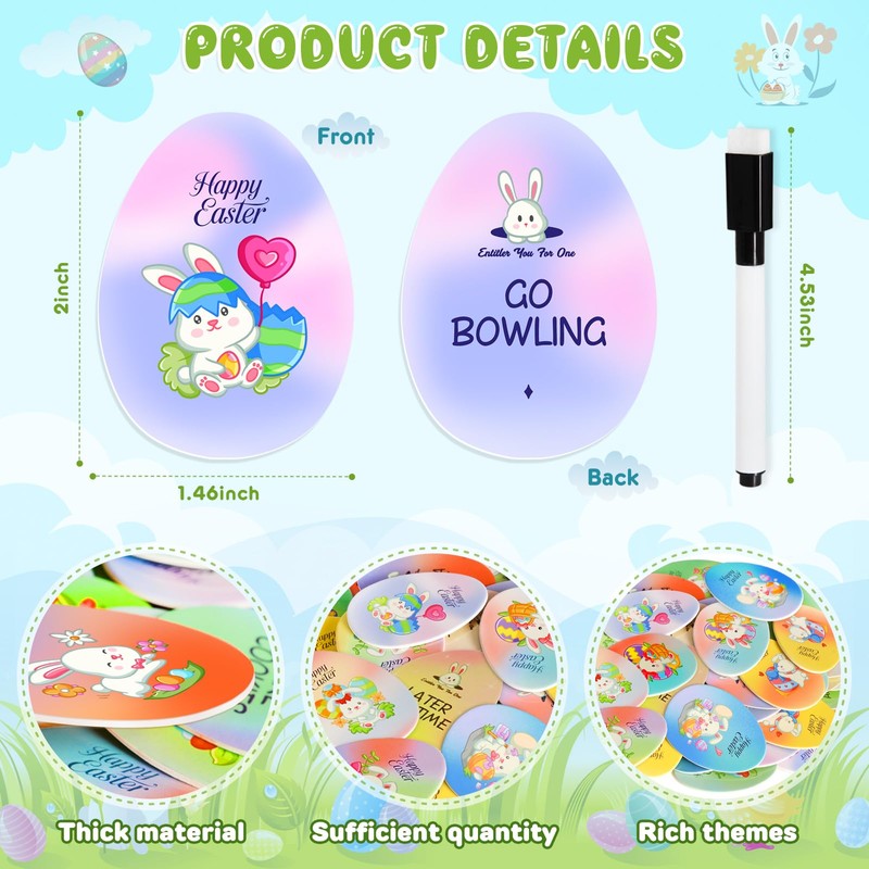 Duchong Easter Egg Fillers Bulk, 72 Packs Easter Egg Tokens,