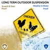BTHUKO Chicken Silhouette Crossing 12" X 12" Funny Novelty Road