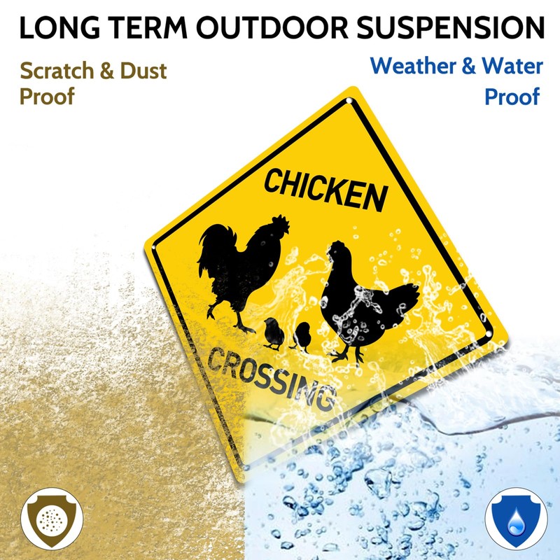BTHUKO Chicken Silhouette Crossing 12" X 12" Funny Novelty Road