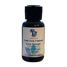 Cystic Acne Spot Treatment Bottle, for Moderate to Severe Acne, Made With Activated Charcoal, Fast Acting Formula Reduces Inflammation and Dries Out the Blemish Quickly, By Diva Stuff