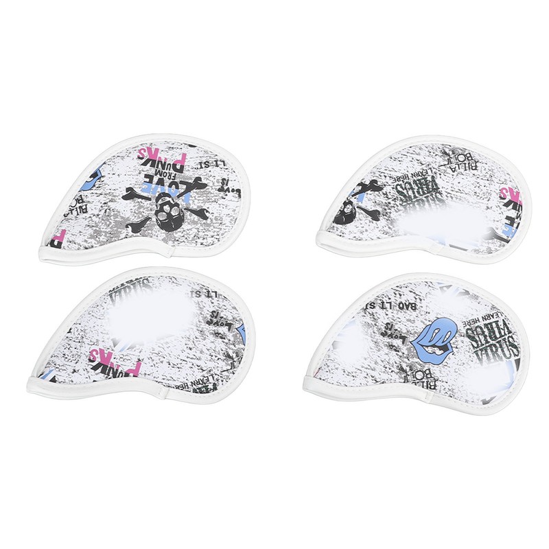 10pcs Golf Iron Covers Skull Pattern PU Scratch Proof Club