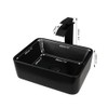 KECTIAKL Bathroom Vessel Sink 16 Inch Black Ceramic Sink Bowl,Above