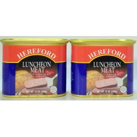 Hereford 2 CANS Hereford Luncheon Meat w/ Pork & Chicken Smoke Flavor 12 Oz