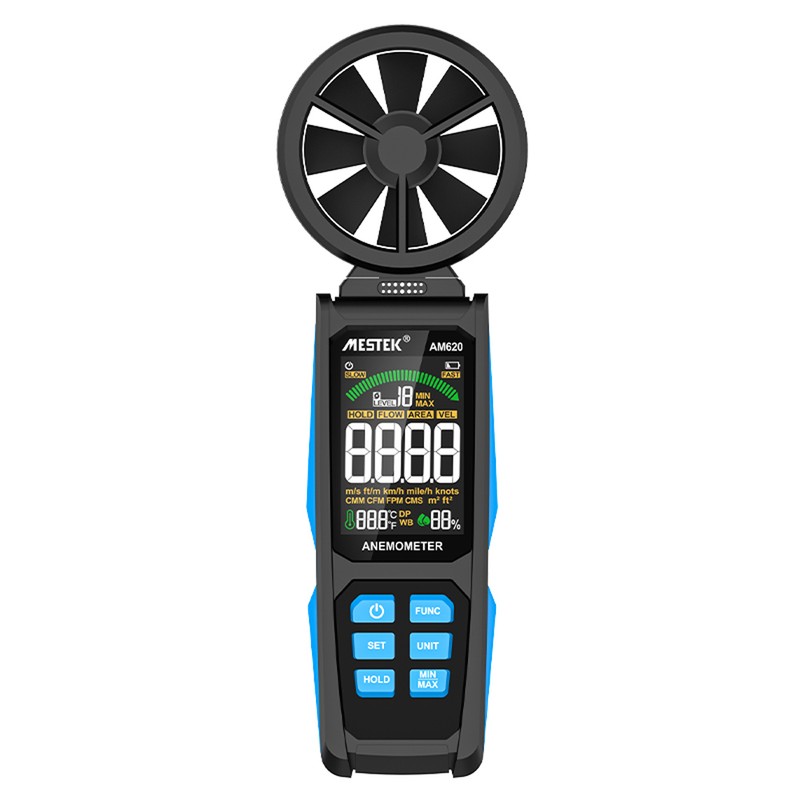 Handheld High Accuracy Anemometer Double Bearing 8-blade Fan Digital Anemometer