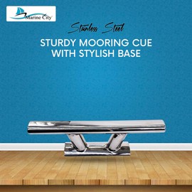 MARINE CITY 316 Grade Stainless Steel Heavy Duty 12 Inches Stylish Mooring Bollard Cleat with Curved Base12 Inches for Marines – Boats – Caravans – Cars – Trailers (Pack of 1)
