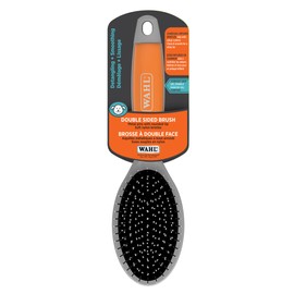 Wahl Canada Double Sided Brush, Dog Brush, Detangling & Smoothing, Metal Pins with rounded tip & soft nylon bristles, Comfort Grip Gel Handle, Great for Dog Grooming - Model 58421