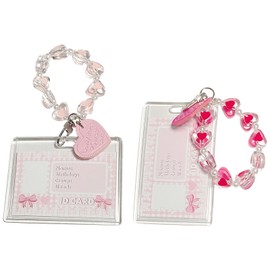 2 PCS Acrylic Kpop Photo Holder 3 inch Credit Card ID Holder Bank Card Keychain Bus Card Student Card Pendant Keychain Crystal Heart Cute Transparent Waterproof