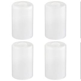 Eidonta 4 Pack White Frosted Glass Shades Replacement, 5.9in Height, 3.9in Diameter, 1.65in Fitter, Cylinder Glass Shade Covers Replacement Globe for Chandelier Pendant Wall Sconces Light Fixtures