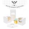 qiqee White Cupcake Boxes Individual Cupcake Container 25pcs 3.5" x