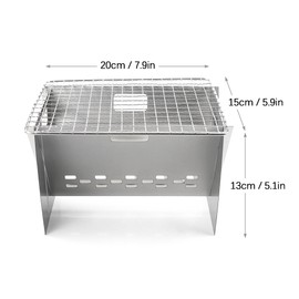 Camping Wood Burning Stove Outdoor Portable Folding Stainless Steel Backpacking Cooking Stove with Grill Plate